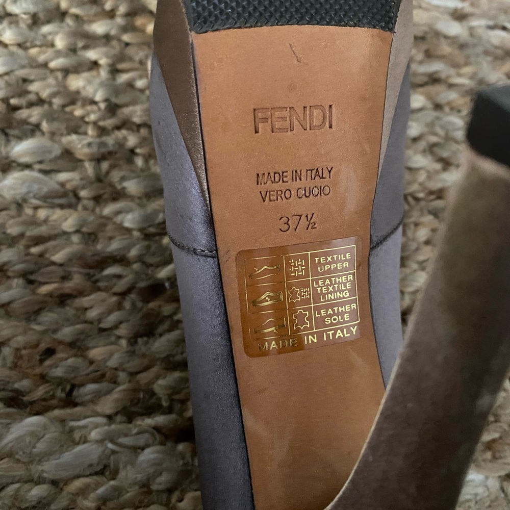 Fendi Women's Taupe Peep Toe Heels - Picture 4 of 8